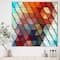 Designart - 3Dd Geometry in Shades of Blue and Red - Modern & Contemporary Premium Canvas Wall Art